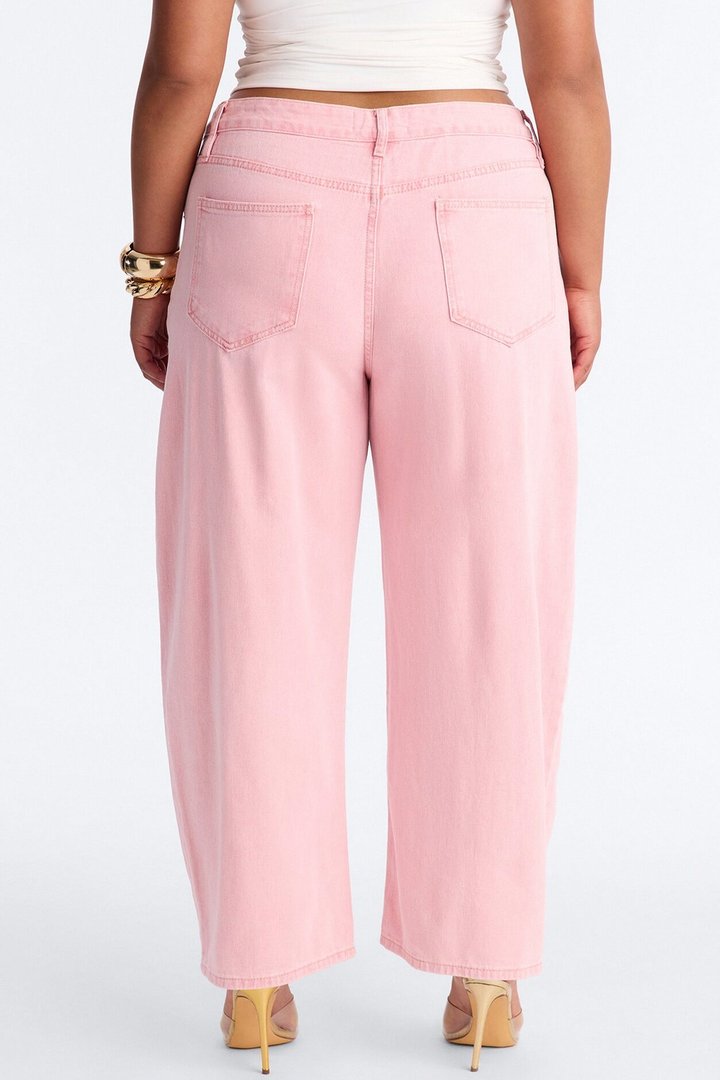 Coven Mineral Wash Barrel Leg Pant - Pink