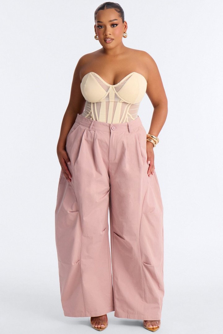 Cooler Than You Barrel Leg Pant 30″ - Blush