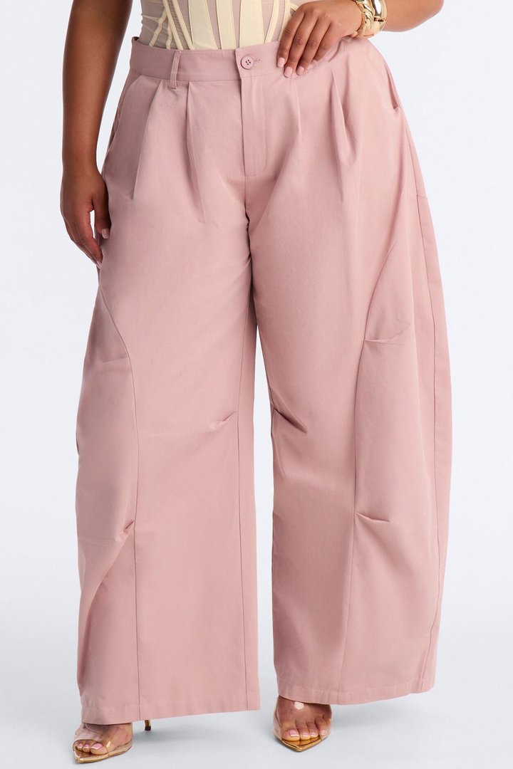 Cooler Than You Barrel Leg Pant 30″ - Blush