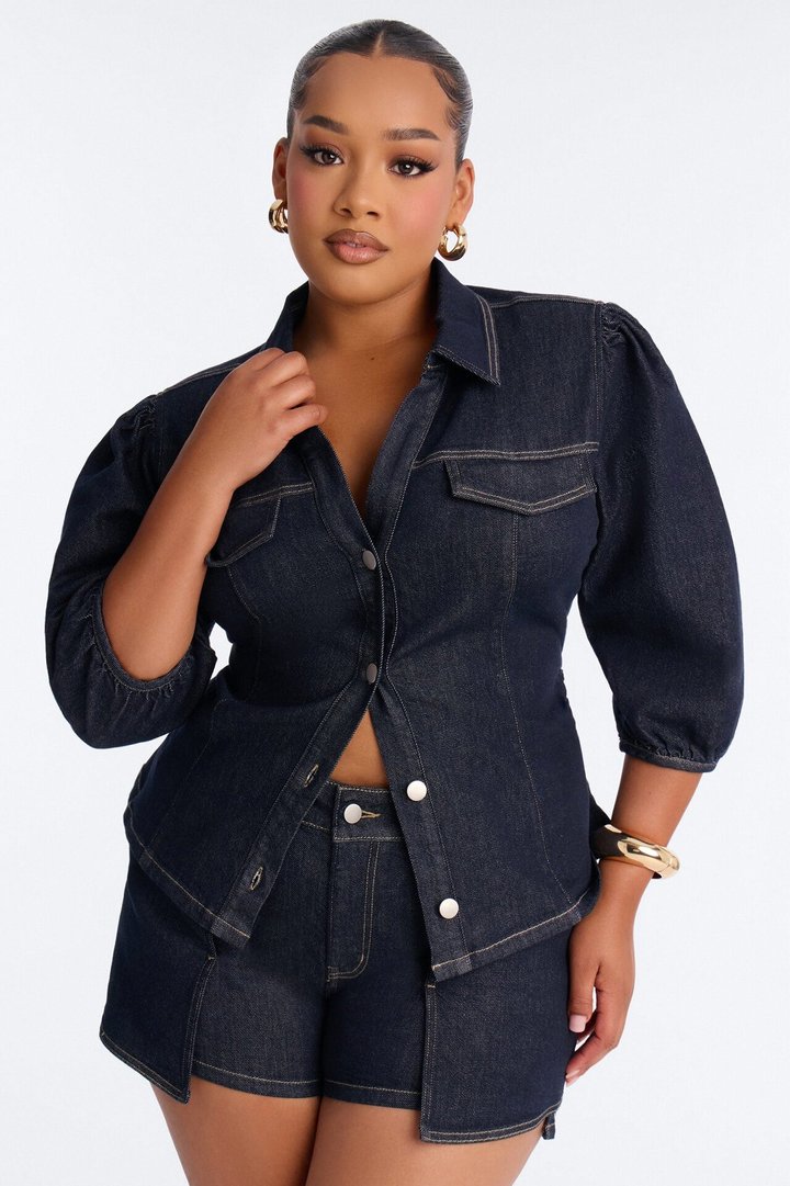 Dani Denim Short Set - Dark Wash