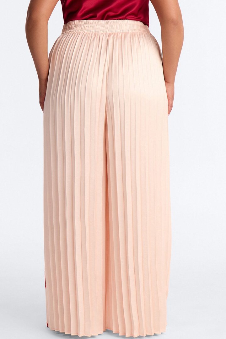 Let's Go Babe Satin Printed Wide Leg Pant - Pink/combo