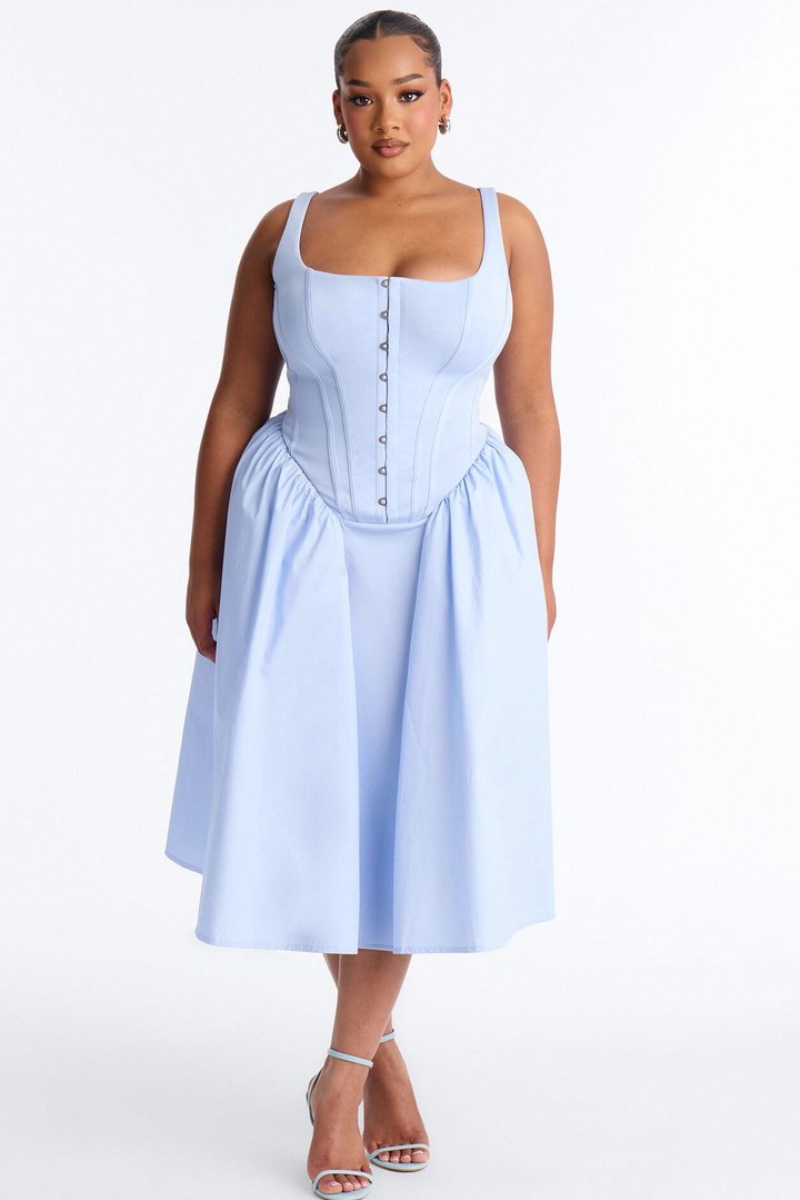 Renna Corset Midi Dress - LightBlue