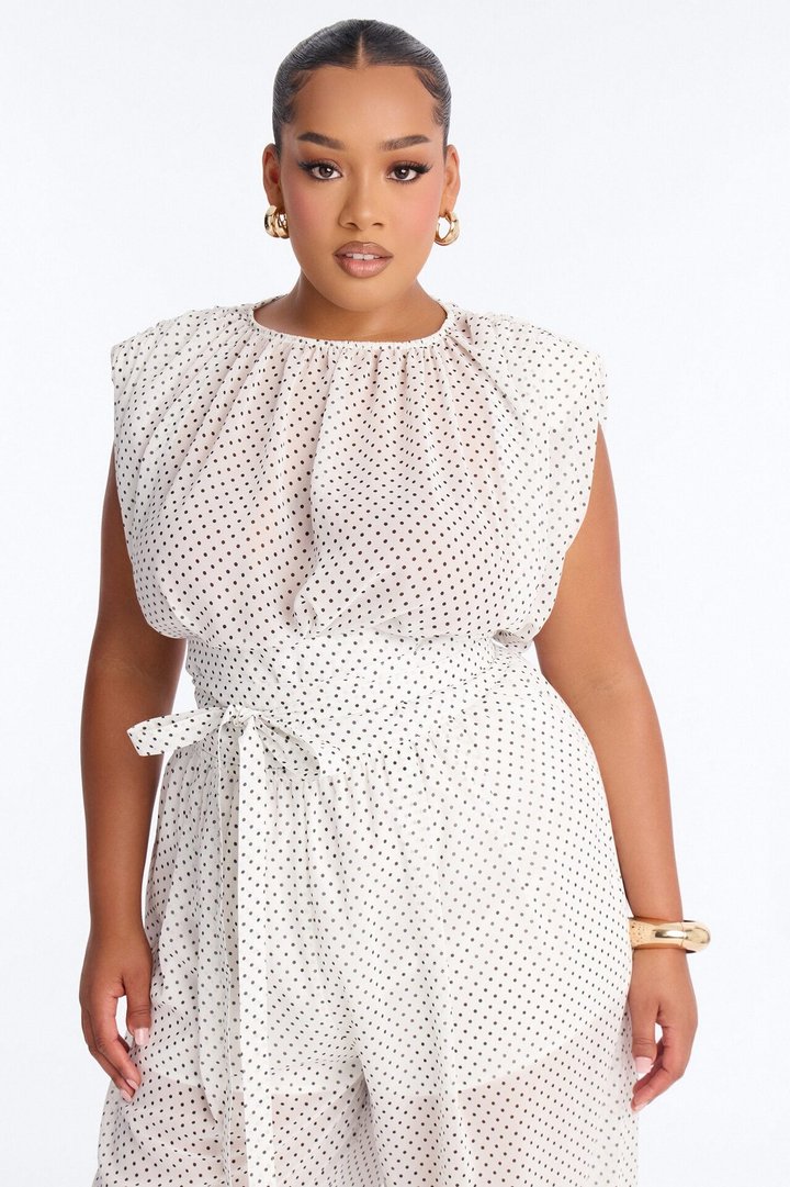 Bia Chiffon Belted Jumpsuit - White