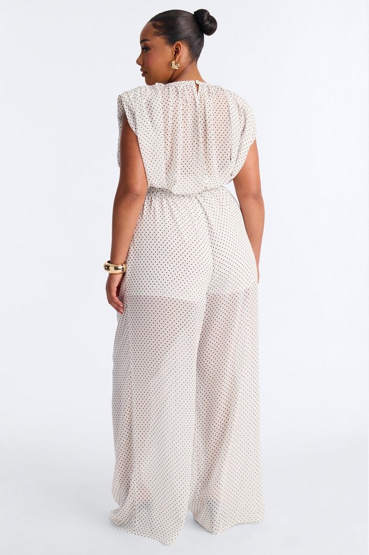 Bia Chiffon Belted Jumpsuit - White