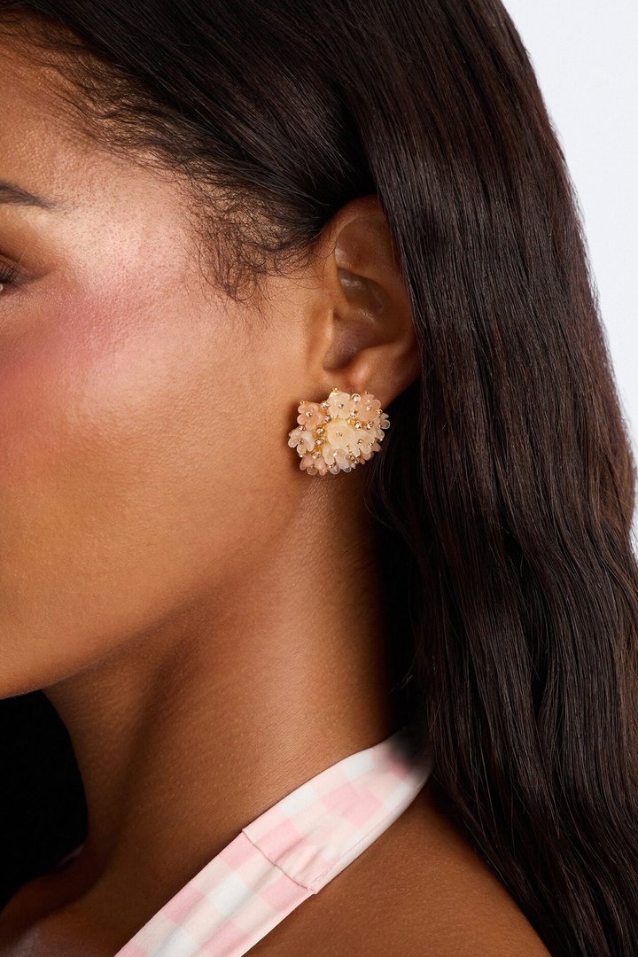The Best Way Floral Stud Earrings - Pink/combo