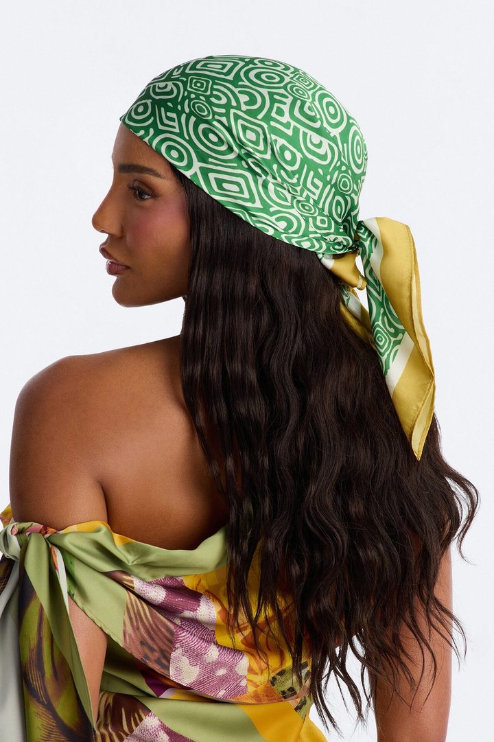 Spring Vibes Head Scarf - Green/combo