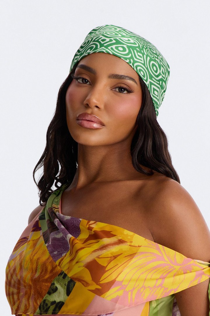 Spring Vibes Head Scarf - Green/combo