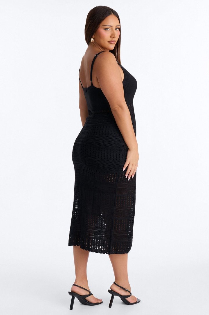 Vacay Vibe Crochet Short Set - Black