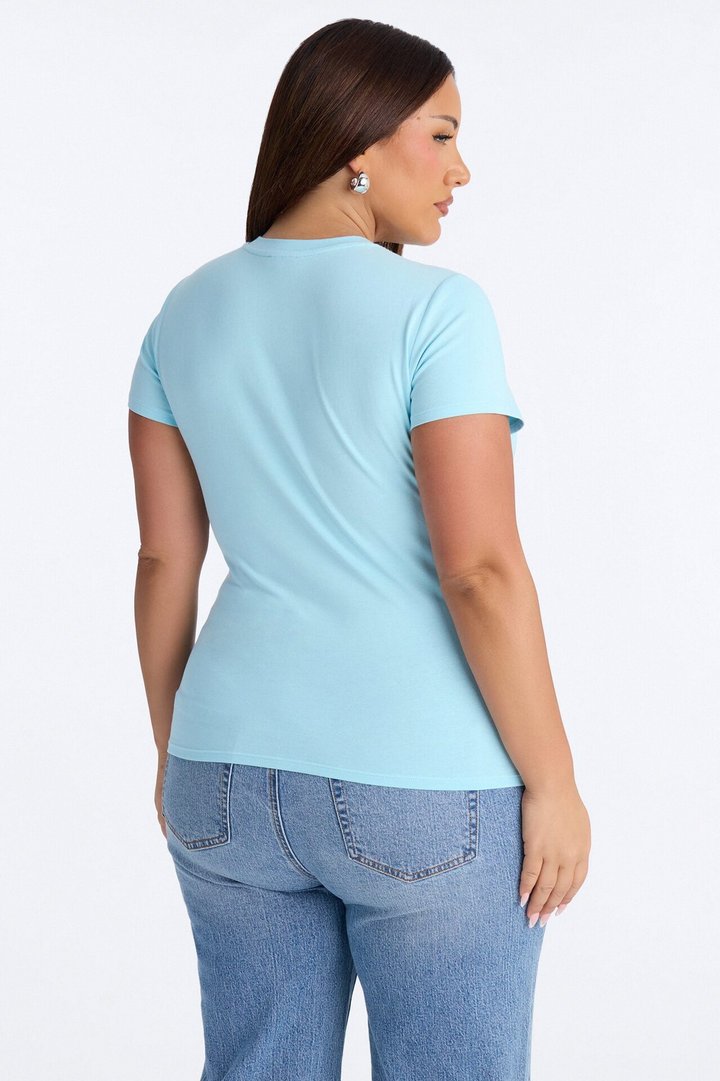 Camilla Classic Fit Crew Neck Tee - Light Blue