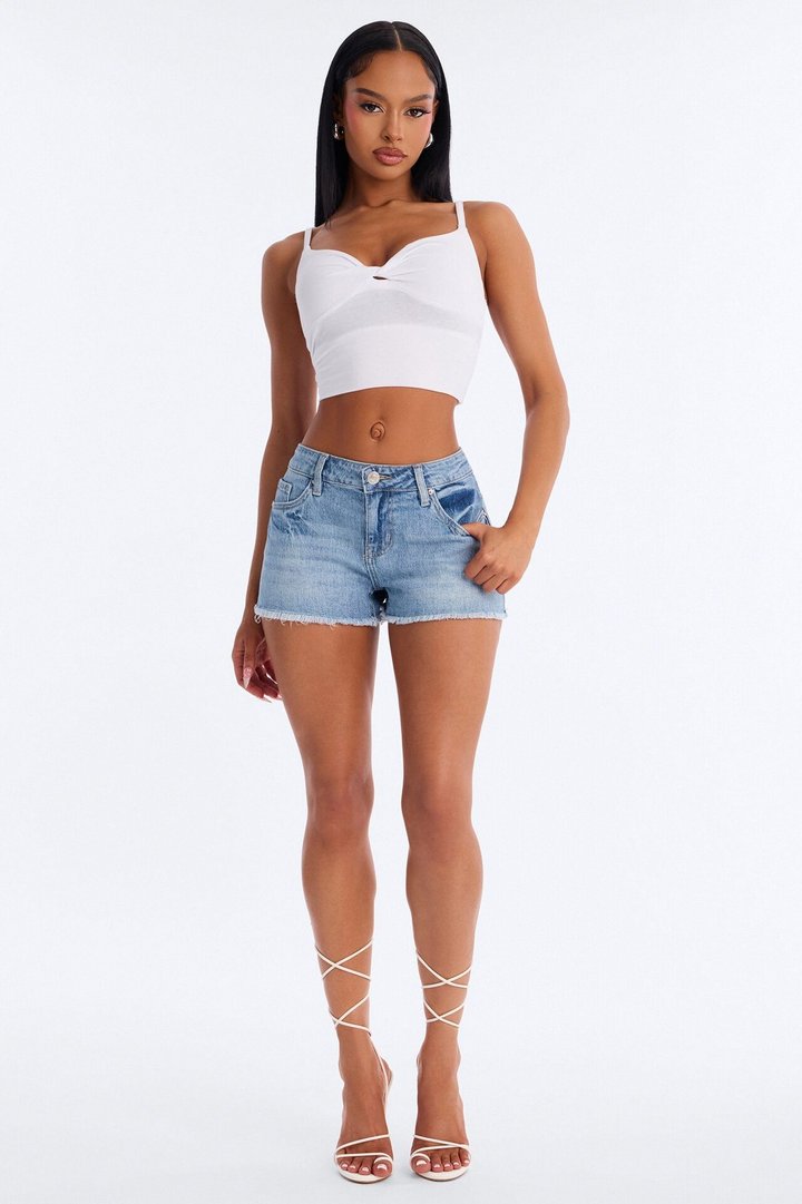 Sweetheart Twisted Bust Cami Top - White
