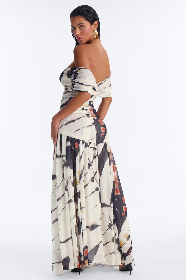Island Glow Cut Out Maxi Dress - Rust/combo
