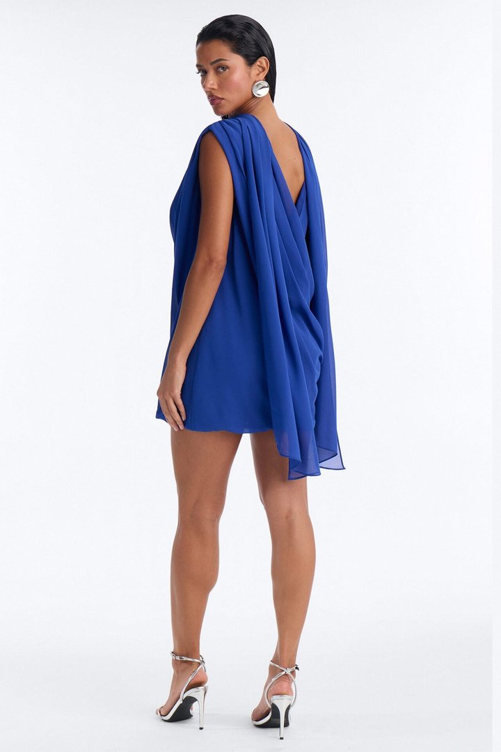 Laila Chiffon Mini Dress - CobaltBlue