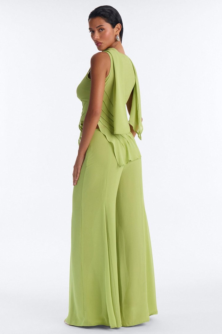 Rowan Chiffon Pant Set - Lime