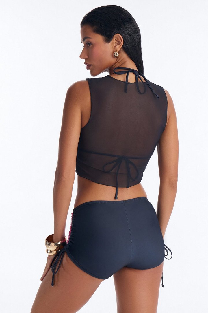 Island Vibe Bikini And Coverup Top - Black