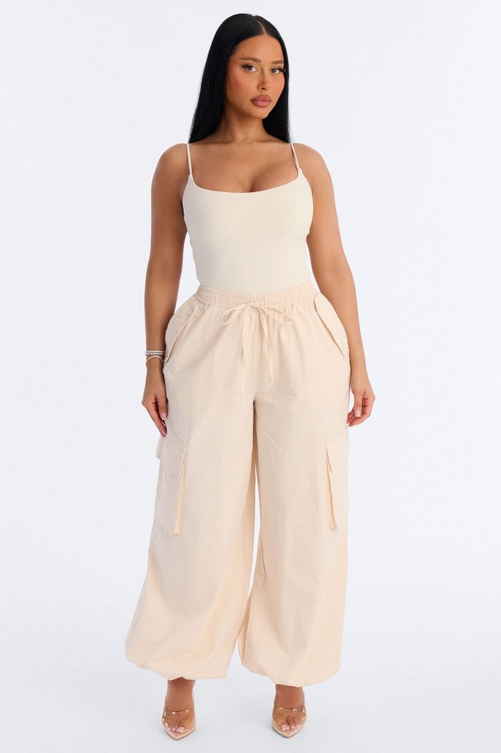 Second Skin Double Lined Square Neck Cami Bodysuit - Bone