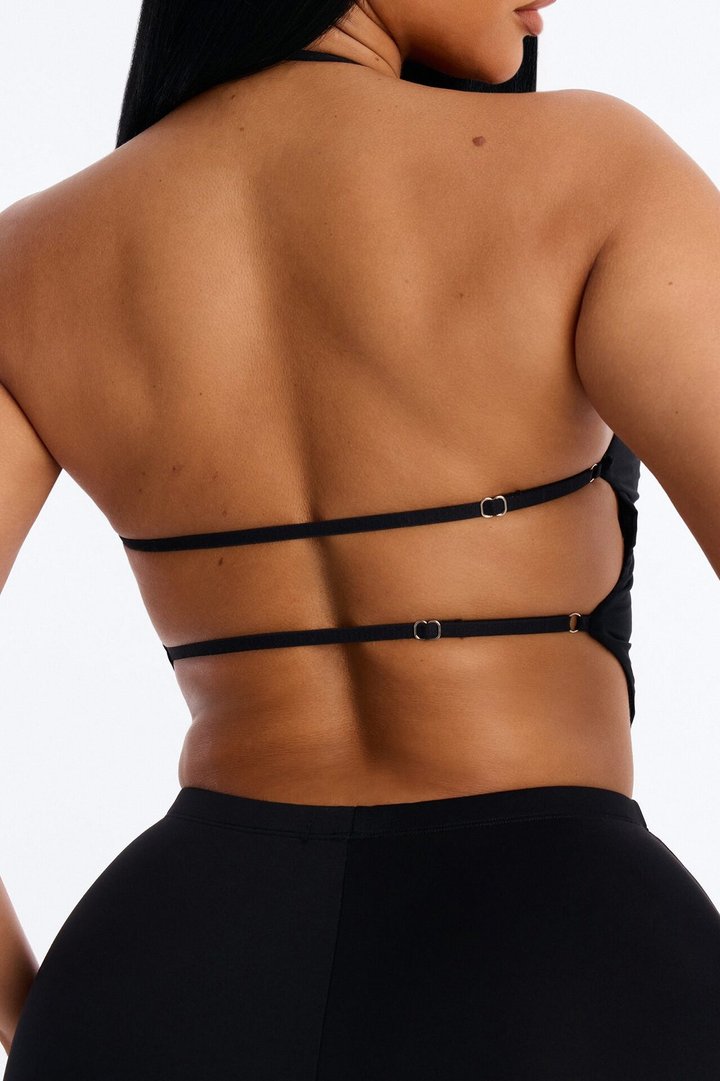 Second Skin Padded Halter Top - Black