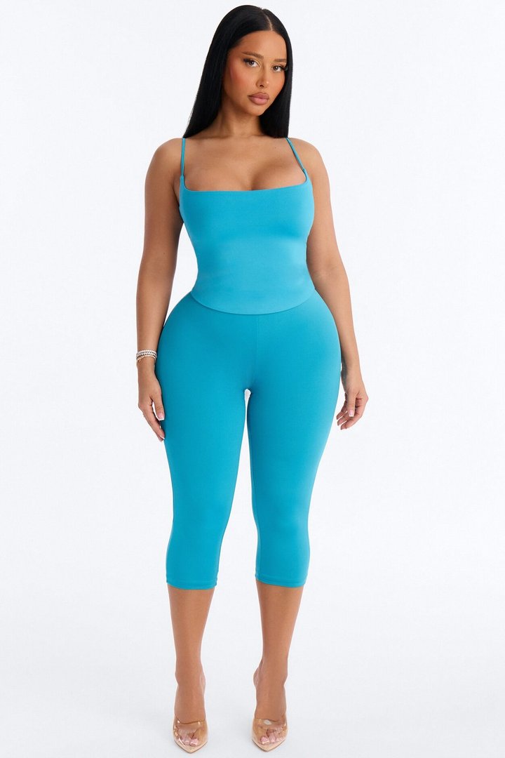 Contour Double Lined Capri Pant - Blue