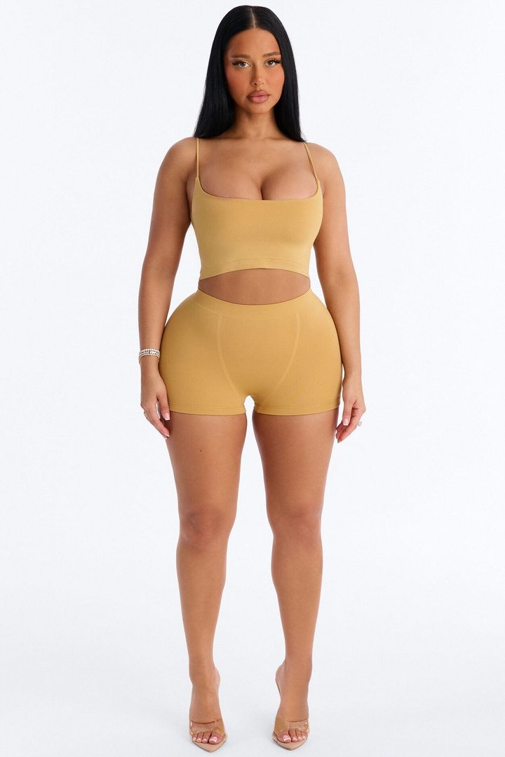 Seamless Smooth Double Lined Micro Hot Short - Honey