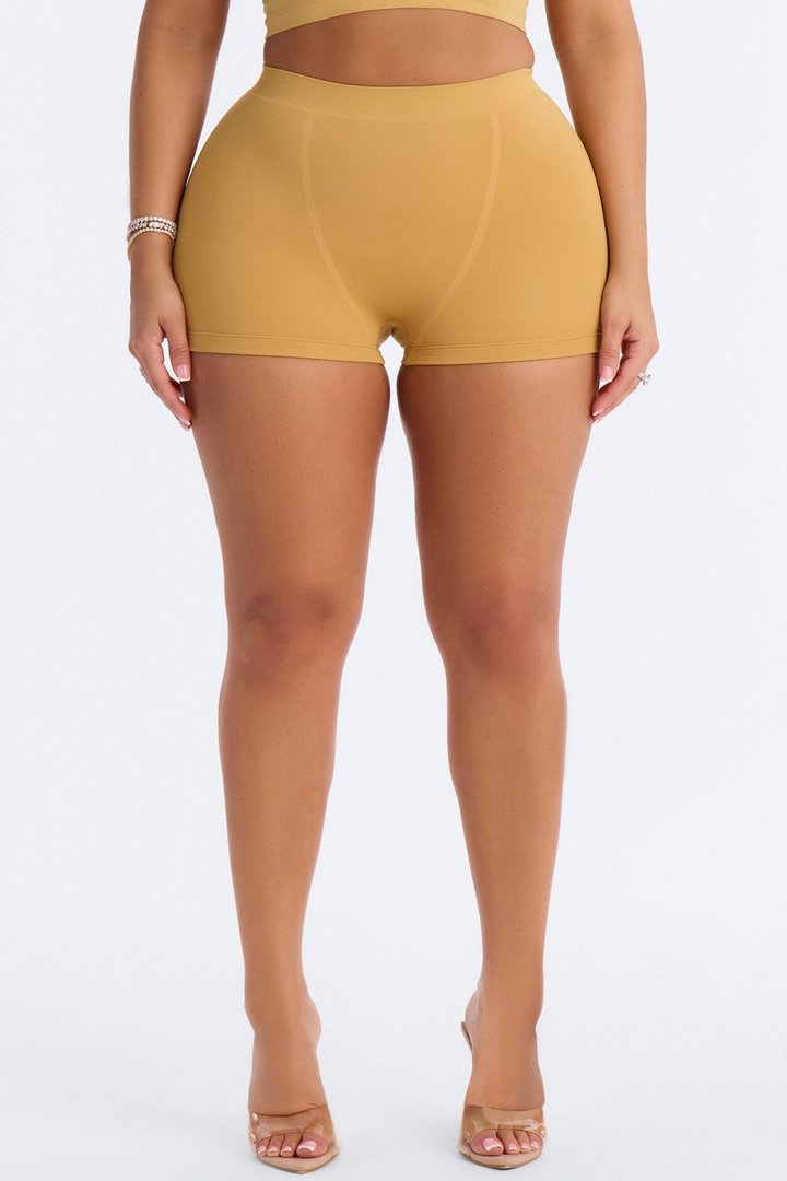 Seamless Smooth Double Lined Micro Hot Short - Honey