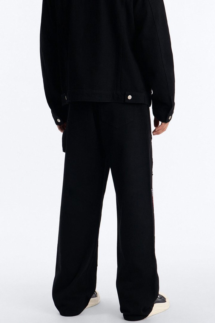 Outlaw Patchwork Baggy Jean - Black