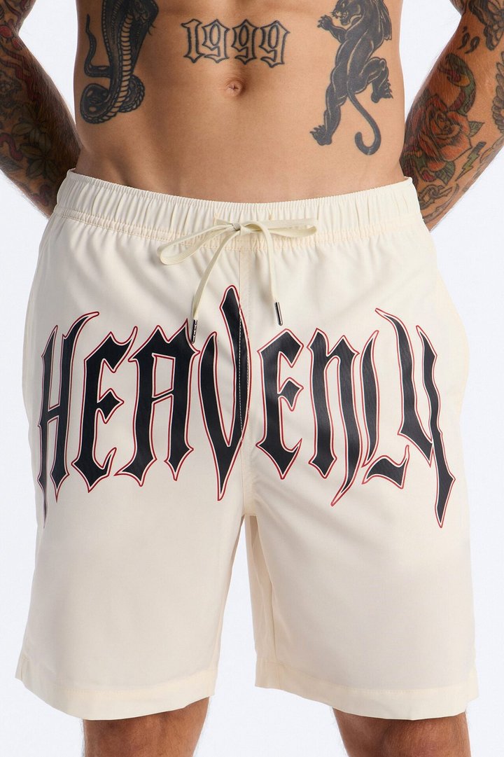 Heavenly Mindset Swim Trunk 7″ - Cream/combo