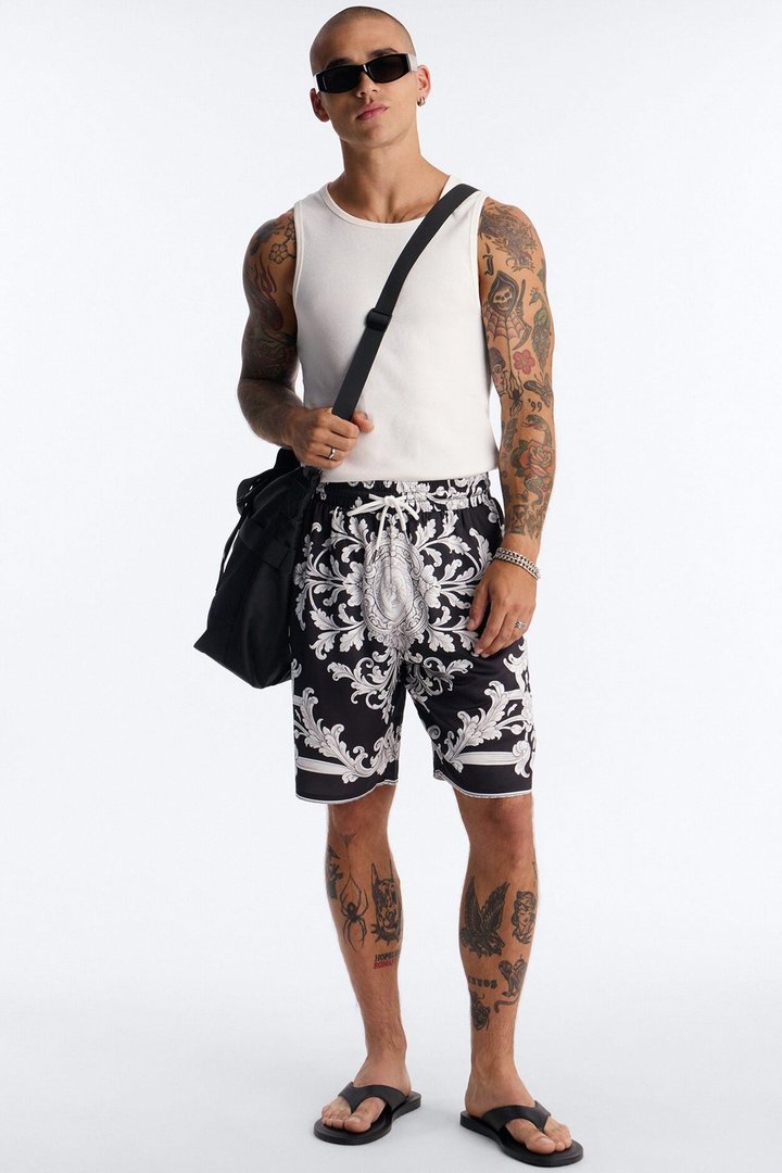Grecian Baroque Relaxed Short - Black/combo
