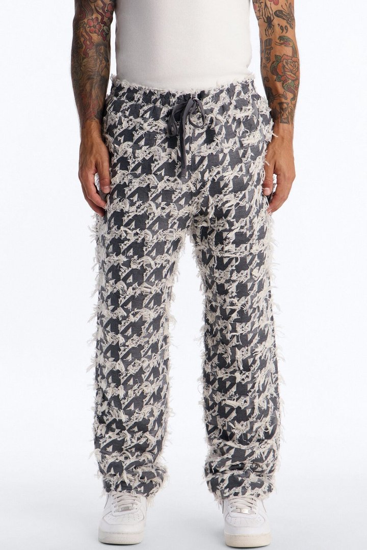 Straight Houndstooth Nomad Pant - Grey