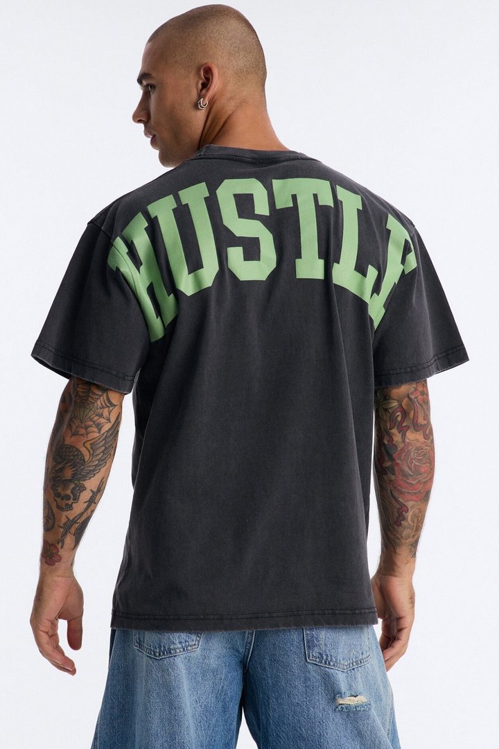 Hustle Dept Oversized Heavy Weight Short Sleeve Tee - Black