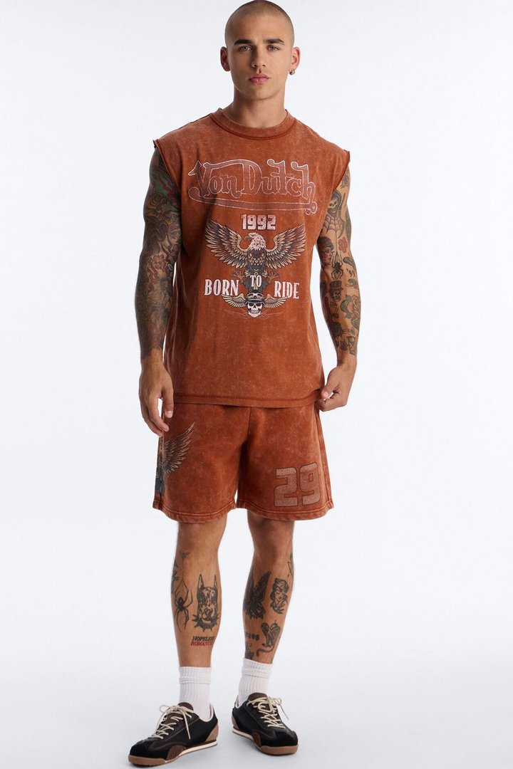 Von Dutch Born To Ride Sweatshort - Orange