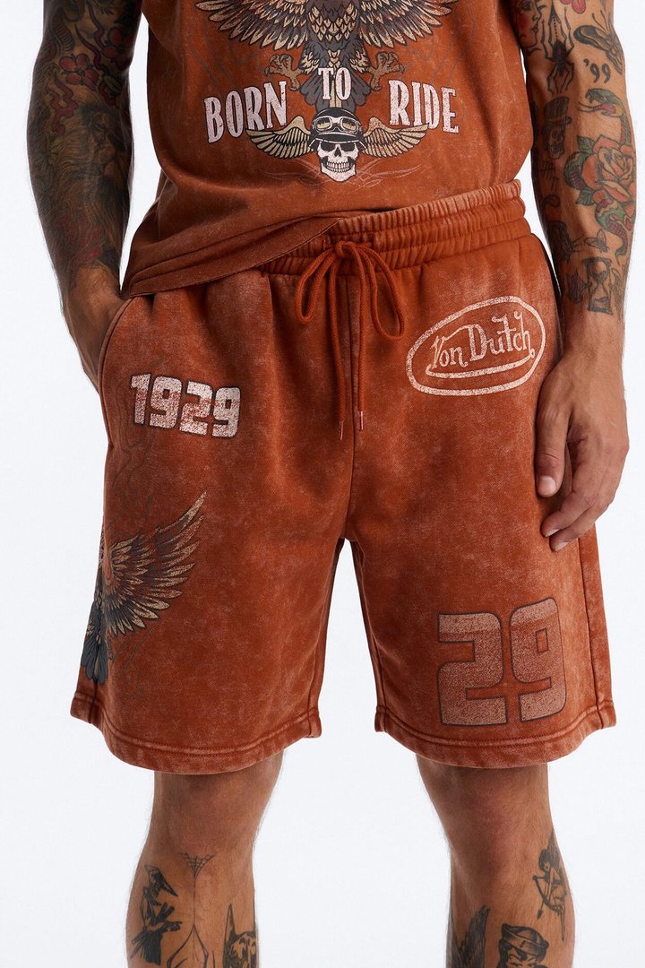 Von Dutch Born To Ride Sweatshort - Orange