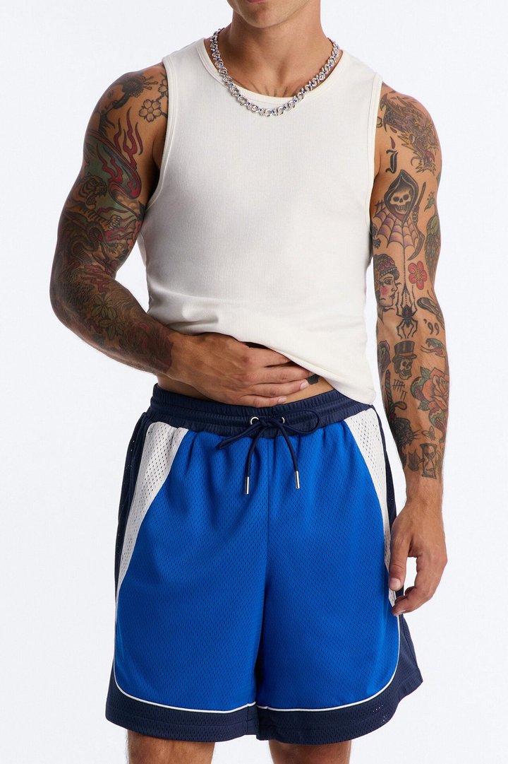 Marcello Relaxed Mesh Short - Blue/combo