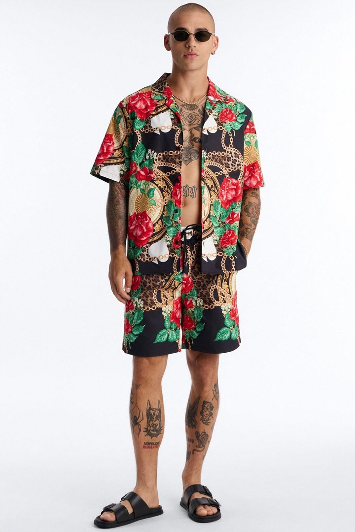 Roses & Riches Baroque Swim Trunk 7″ - Multi Color