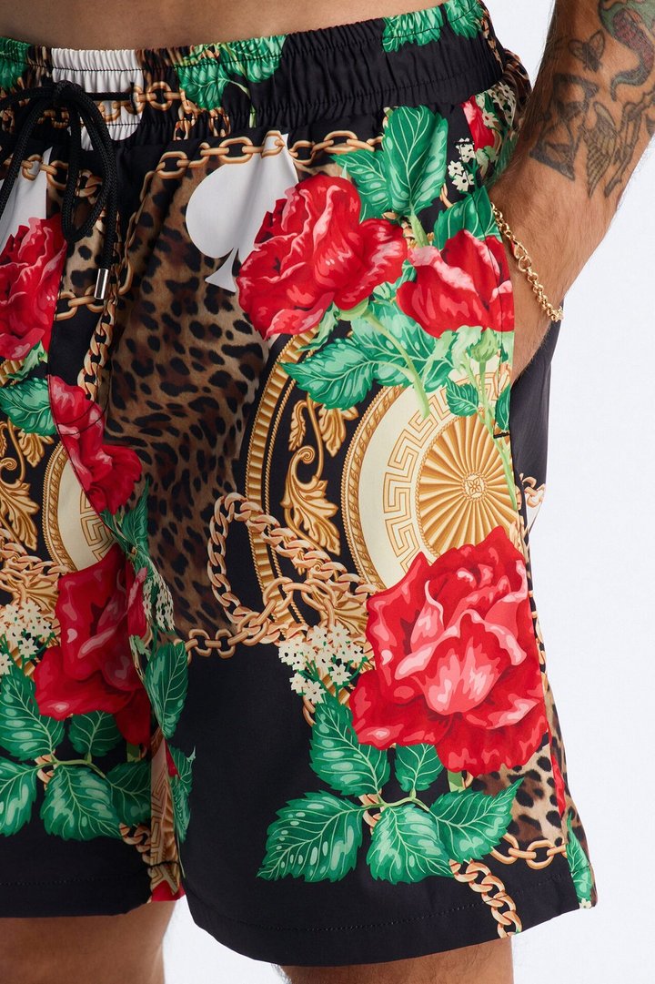 Roses & Riches Baroque Swim Trunk 7″ - Multi Color