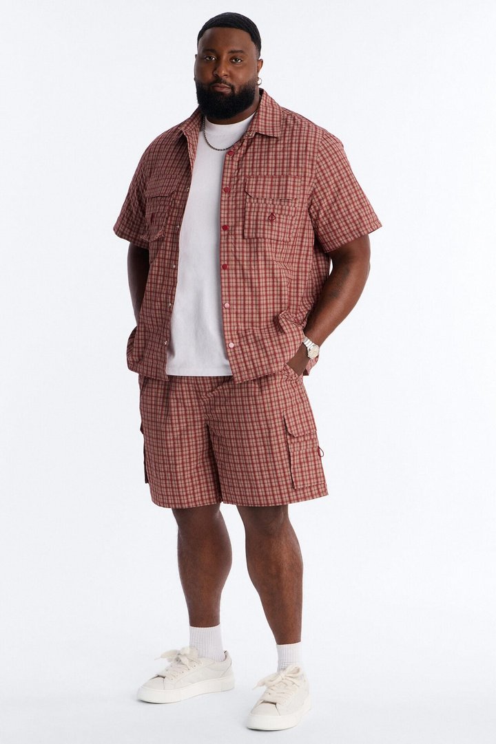 Relaxed Ryder Plaid Short - Red/combo