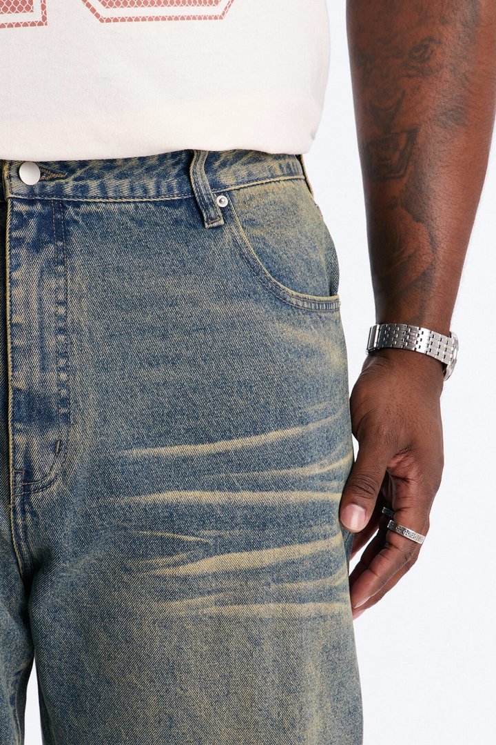 Straight Dark Wave Jeans - Medium Blue Wash