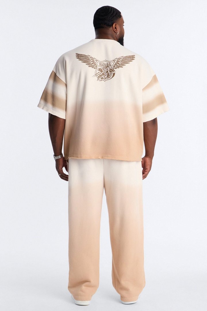 Von Dutch Faded Wide Leg Sweatpant - Cream