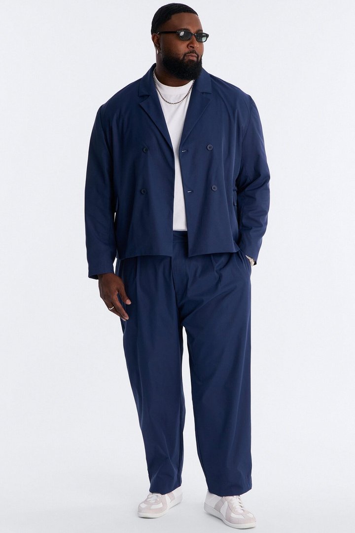 Heirloom Cropped Double Breasted Blazer - Navy