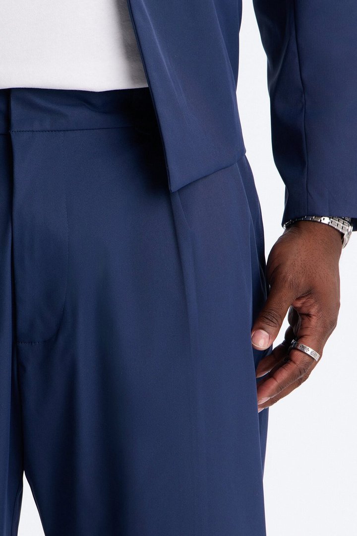 Relaxed Straight Heirloom Pleated Trouser - Navy