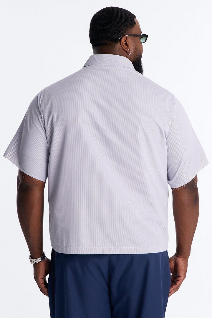 Half Visage Button Up Shirt - Blue/combo
