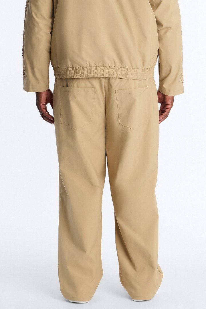 Delaro Embroidered Baggy Pant - Khaki