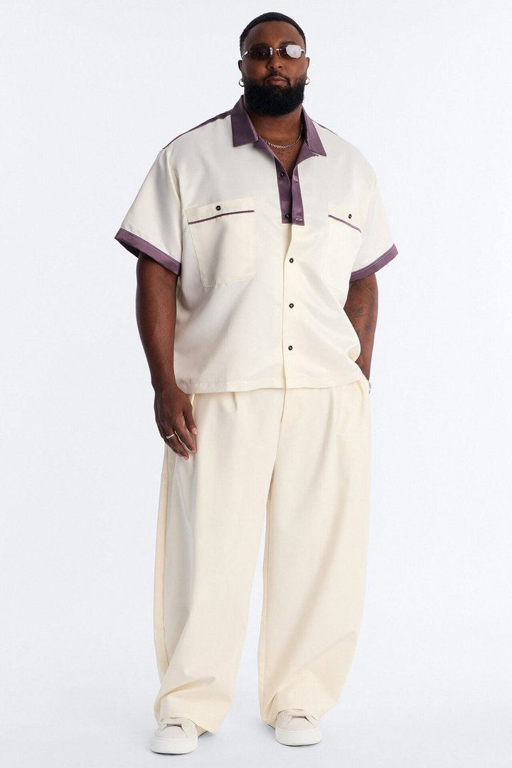 Barrel Bold Flow Trousers - Cream