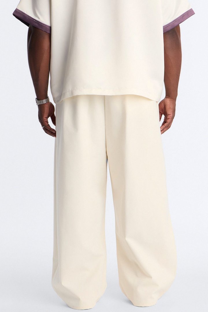 Barrel Bold Flow Trousers - Cream