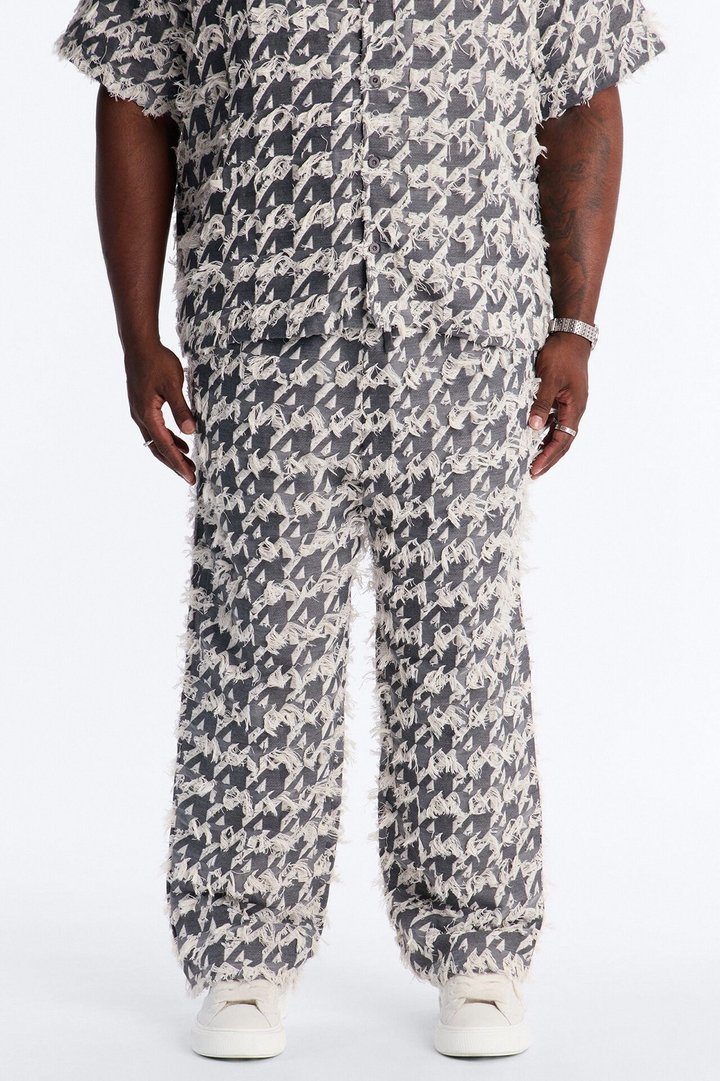 Straight Houndstooth Nomad Pant - Grey