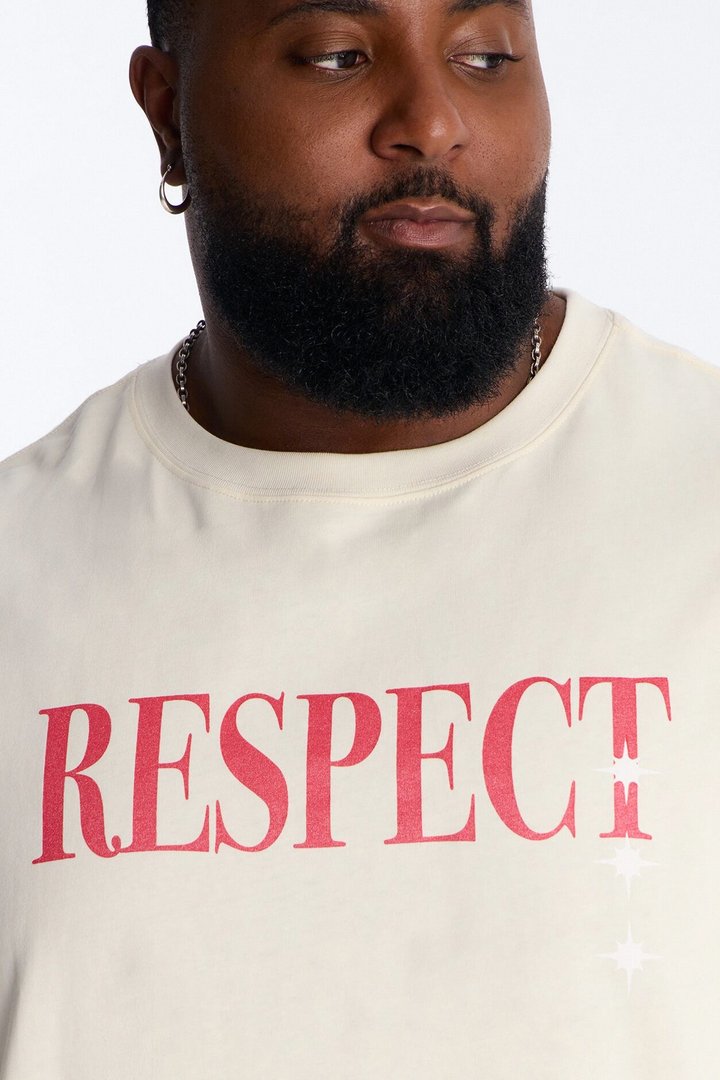 Luke 6:31 Foil Heavy Weight Oversized Short Sleeve Tee - Cream