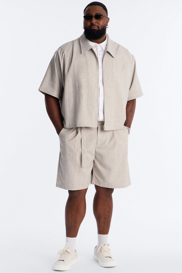 Maison Tailored Belt Short - Khaki