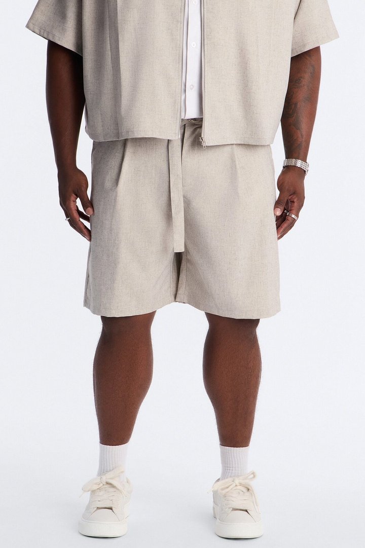 Maison Tailored Belt Short - Khaki