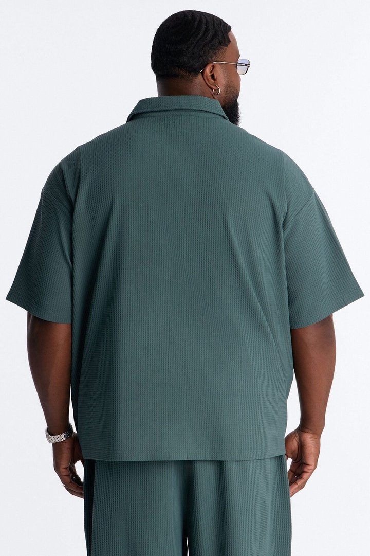 Relaxed Peak Pine Button Up Shirt - Hunter Green