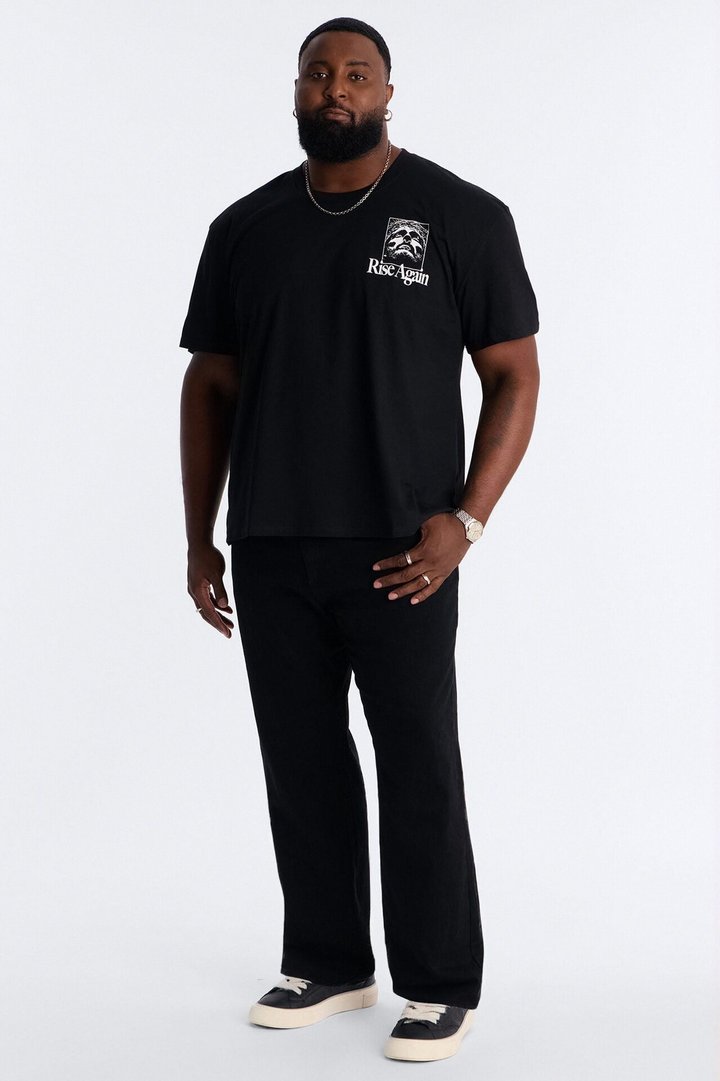 Rise Again Boxy Short Sleeve Tee - Black