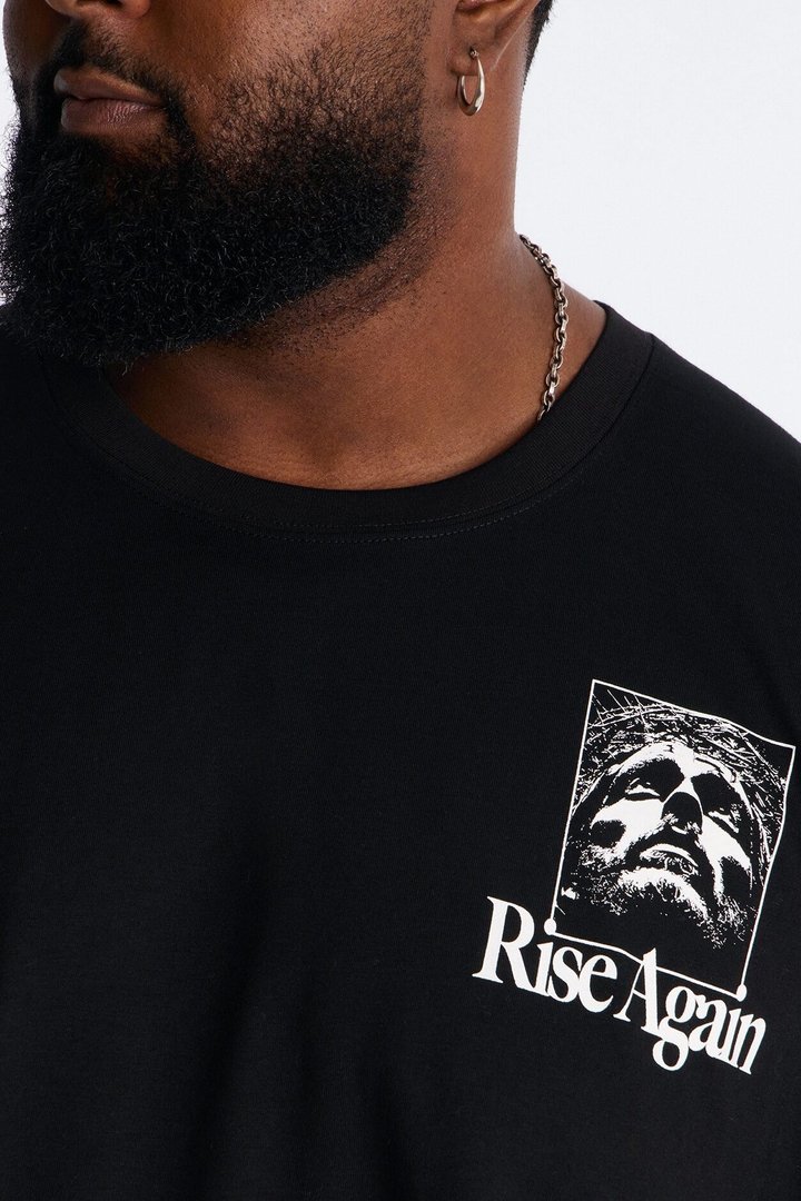 Rise Again Boxy Short Sleeve Tee - Black