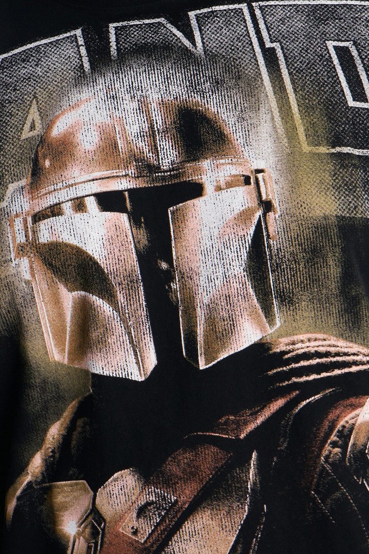 Star Wars Mandalorian Heavy Weight Boxy Short Sleeve Tee - Black